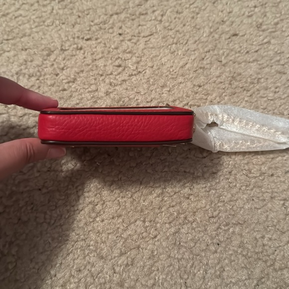 Coach Zip Card Case Size OS Color Red Gold - Picture 6 of 6